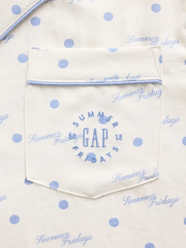 Gap × Summer Fridays Camicia da pigiama in flanella dal taglio ampio a pois