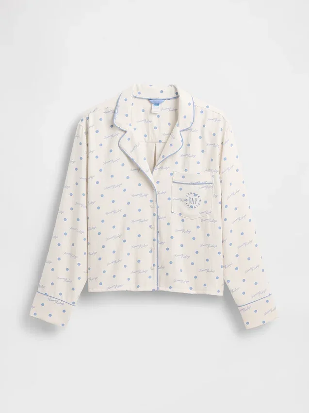 Gap × Summer Fridays Camicia da pigiama in flanella dal taglio ampio a pois