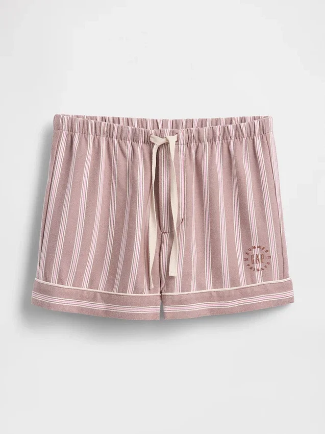 Gap × Summer Fridays Pantaloncini da pigiama in flanella a righe