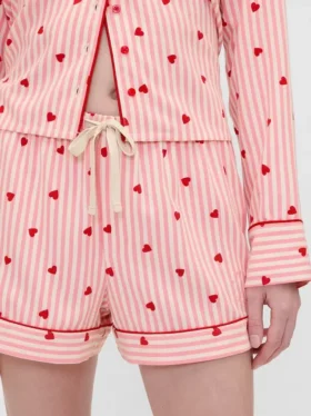 GAP × Summer Fridays Pantaloncini da pigiama in flanella con cuori