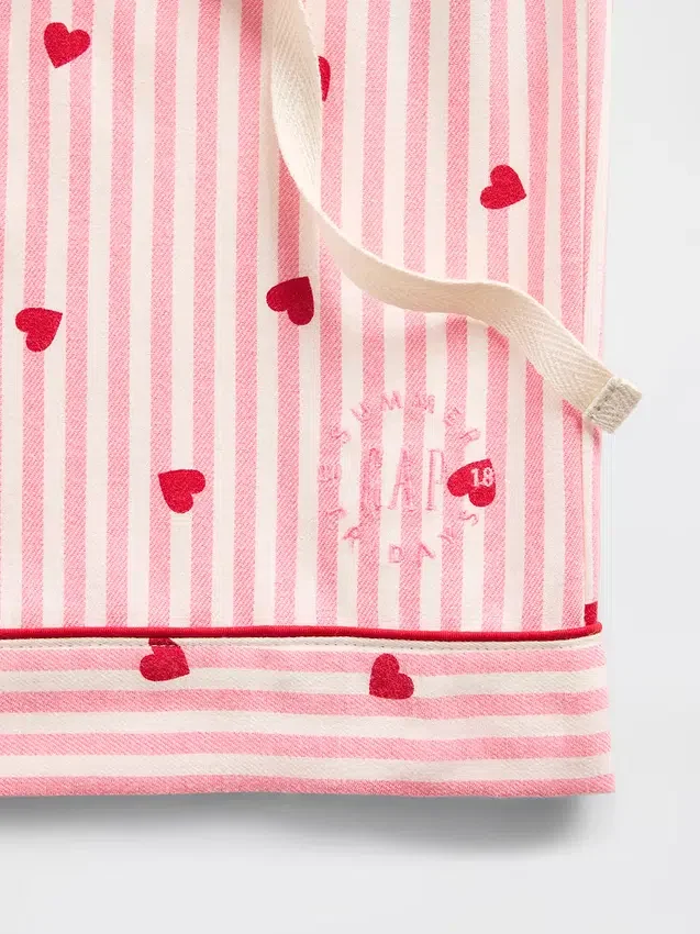 GAP × Summer Fridays Pantaloncini da pigiama in flanella con cuori