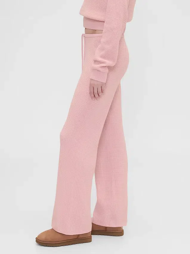 GAP × Summer Fridays Pantaloni a zampa in maglia a nido d’ape CashSoft