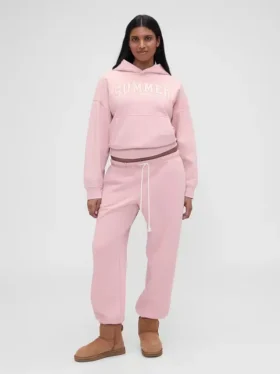 GAP × Summer Fridays Pantaloni da jogging in pile pesante con logo, vestibilità comoda