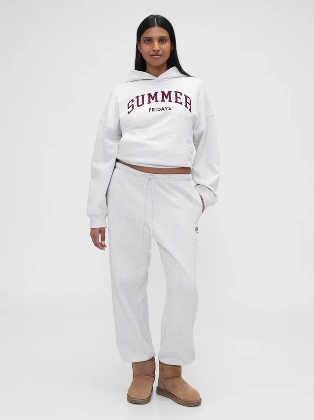 GAP × Summer Fridays Pantaloni da jogging in pile pesante con logo, vestibilità comoda