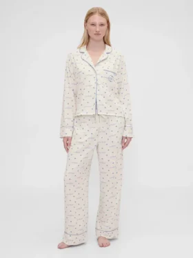 Gap × Summer Fridays Pantaloni da pigiama in flanella a pois dal taglio comodo