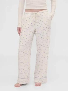 Gap × Summer Fridays Pantaloni da pigiama in flanella a pois dal taglio comodo