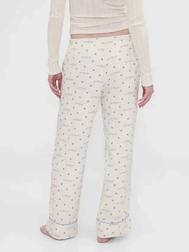 Gap × Summer Fridays Pantaloni da pigiama in flanella a pois dal taglio comodo
