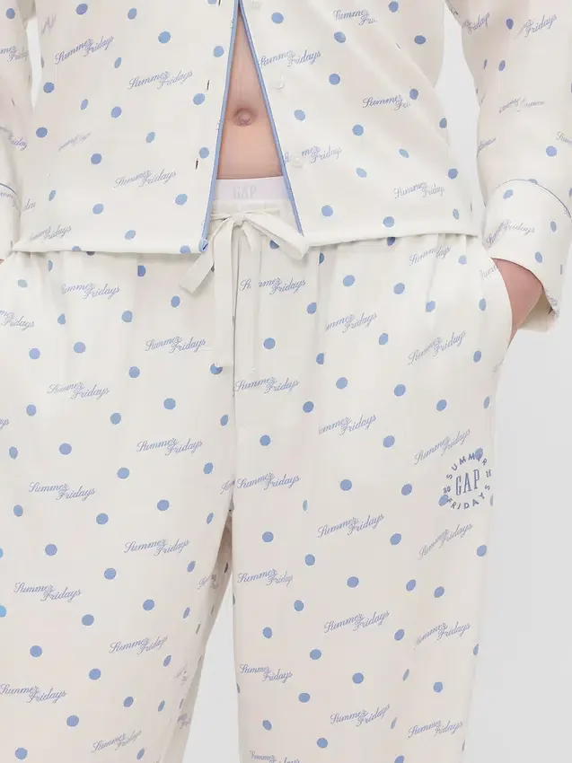 Gap × Summer Fridays Pantaloni da pigiama in flanella a pois dal taglio comodo