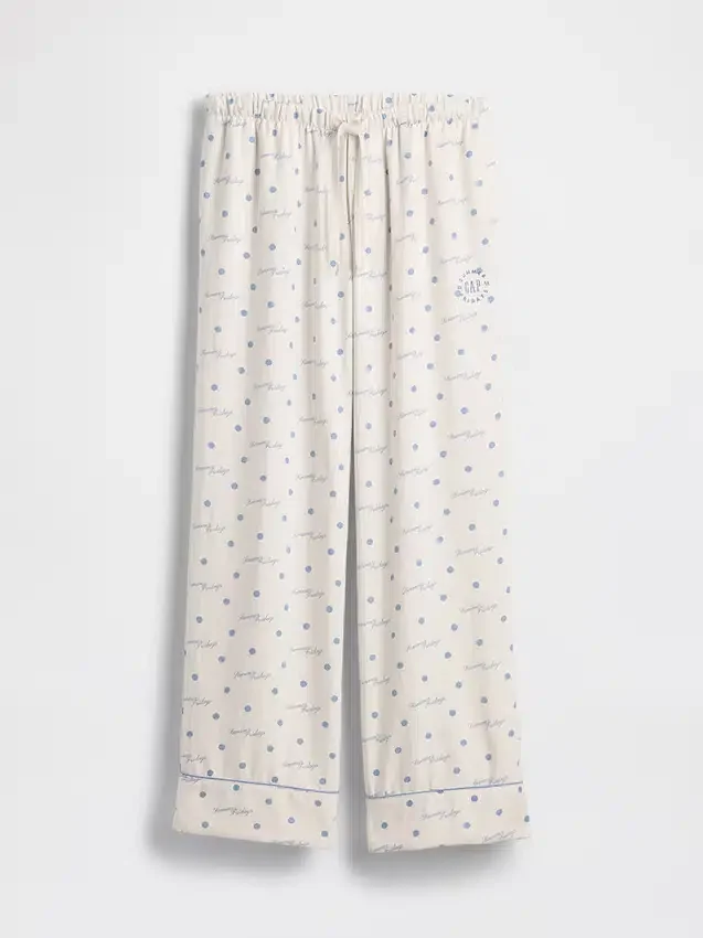 Gap × Summer Fridays Pantaloni da pigiama in flanella a pois dal taglio comodo