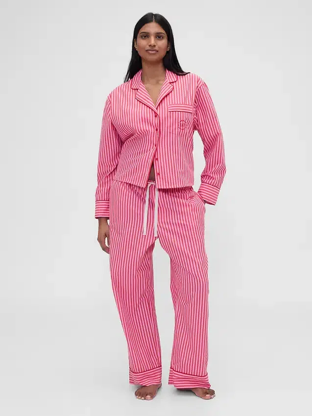 GAP × Summer Fridays Pantaloni da pigiama in popeline a righe dal taglio morbido