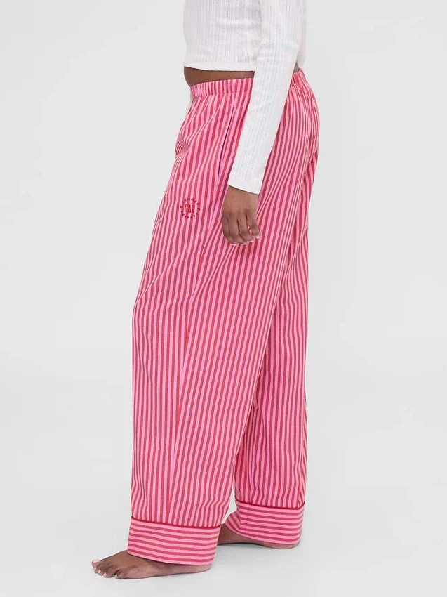 GAP × Summer Fridays Pantaloni da pigiama in popeline a righe dal taglio morbido