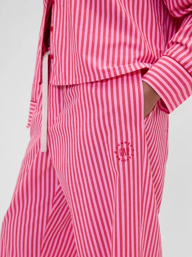 GAP × Summer Fridays Pantaloni da pigiama in popeline a righe dal taglio morbido