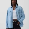 Giacca a camicia western in denim