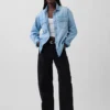 Giacca a camicia western in denim