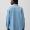 Giacca a camicia western in denim