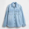 Giacca a camicia western in denim