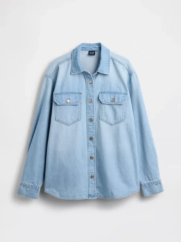 Giacca a camicia western in denim