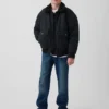 Giacca bomber da bambino in tela con fodera in sherpa