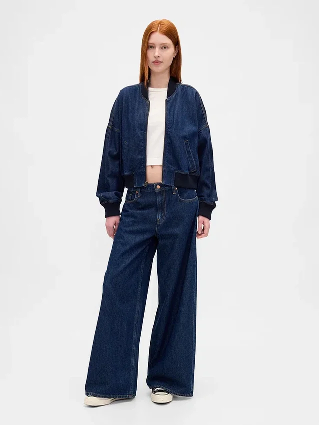 Giacca bomber in denim ultrasoft