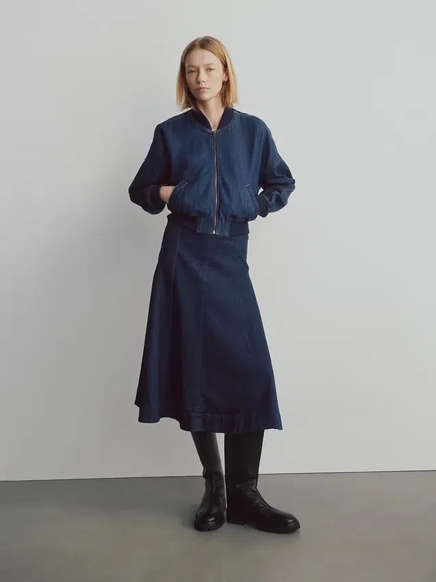 Giacca bomber in denim ultrasoft