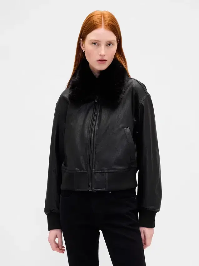 Giacca bomber in pelle vegana