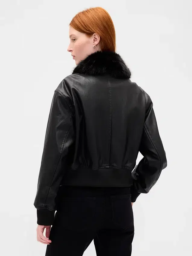 Giacca bomber in pelle vegana