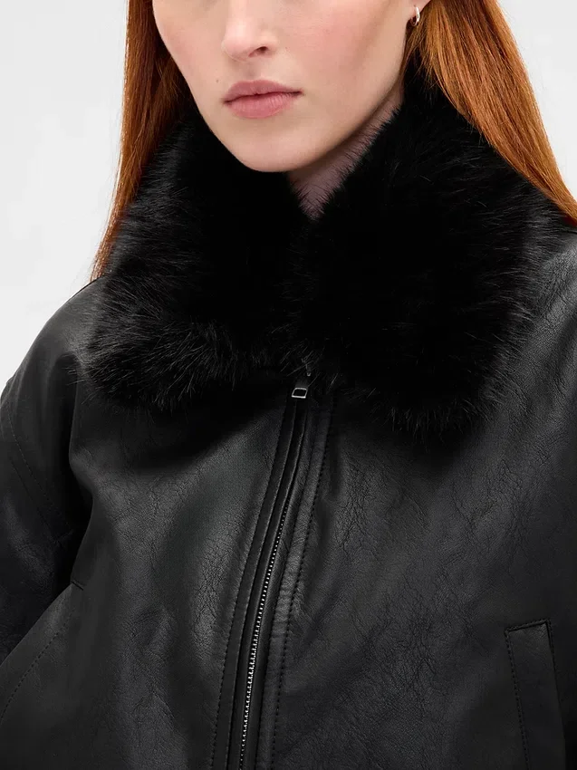 Giacca bomber in pelle vegana