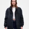 Giacca bomber oversize con bordi in maglia