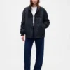 Giacca bomber oversize con bordi in maglia