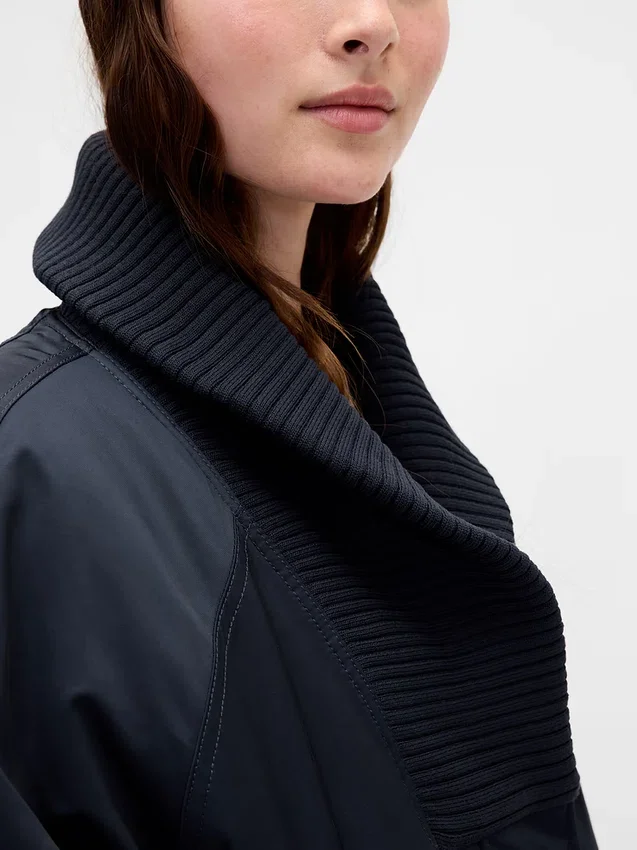 Giacca bomber oversize con bordi in maglia