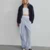 Giacca bomber oversize con bordi in maglia
