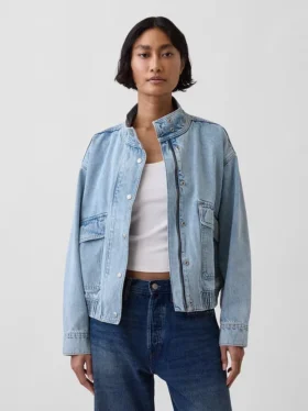 Giacca bomber oversize in denim