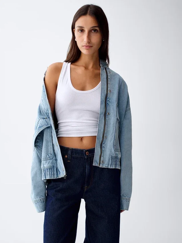 Giacca bomber oversize in denim