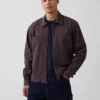 Giacca-camicia con zip in seersucker