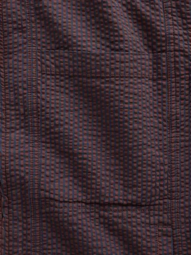 Giacca-camicia con zip in seersucker