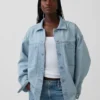 Giacca-camicia in denim oversize