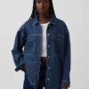 Giacca-camicia in denim oversize