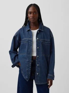 Giacca-camicia in denim oversize
