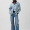 Giacca-camicia in denim oversize