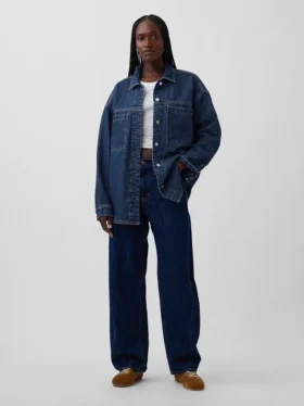 Giacca-camicia in denim oversize