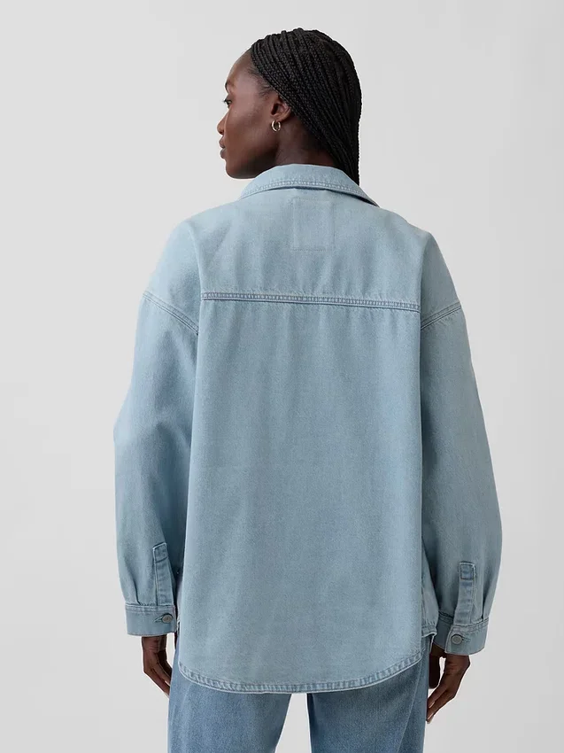 Giacca-camicia in denim oversize