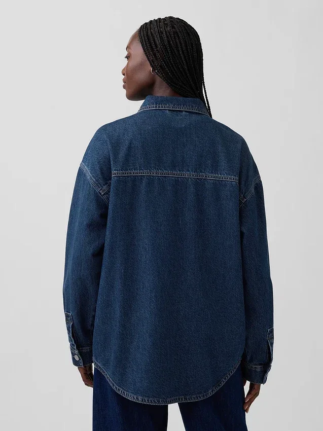 Giacca-camicia in denim oversize