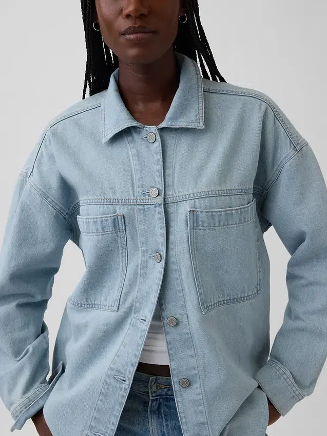 Giacca-camicia in denim oversize