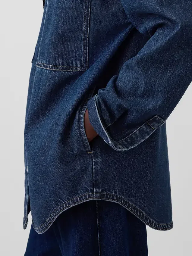 Giacca-camicia in denim oversize