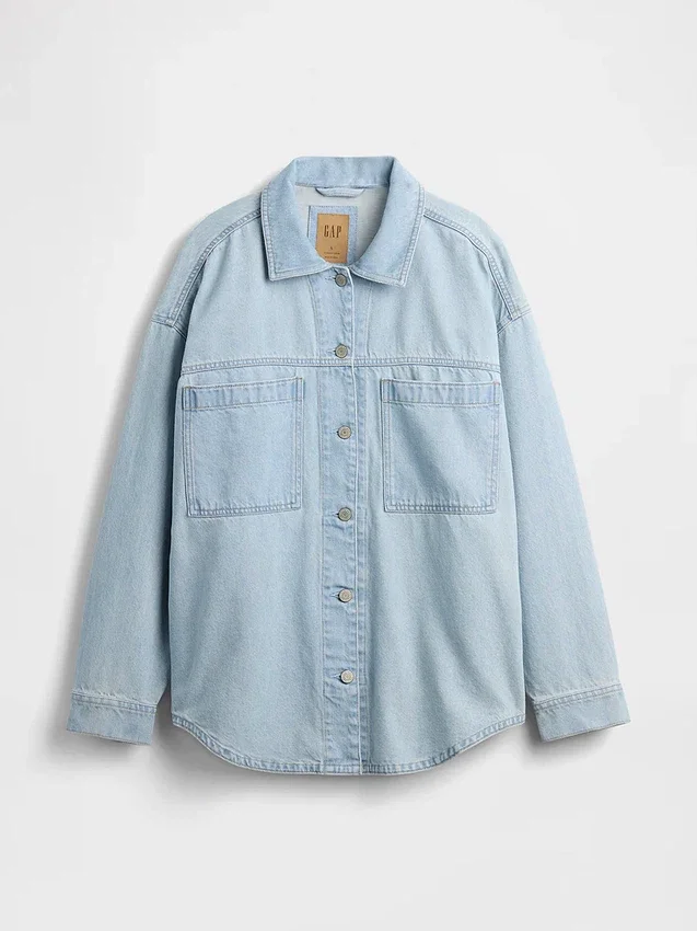 Giacca-camicia in denim oversize