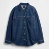 Giacca-camicia in denim oversize