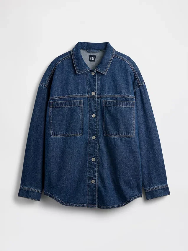 Giacca-camicia in denim oversize