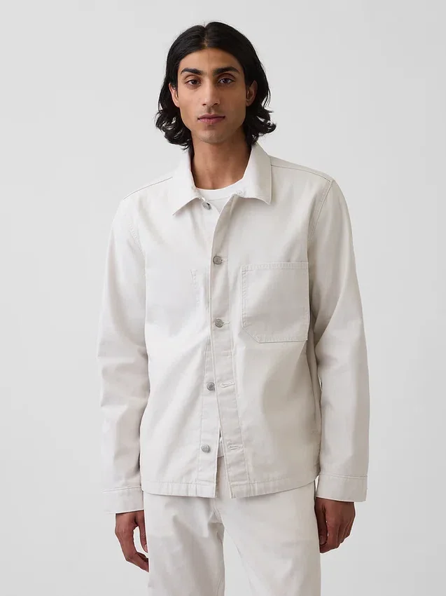 Giacca-camicia in tela dal taglio morbido