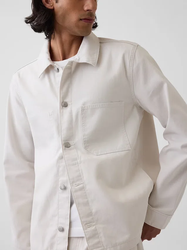 Giacca-camicia in tela dal taglio morbido