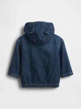 Giacca con cappuccio in denim ultrasoft per neonati